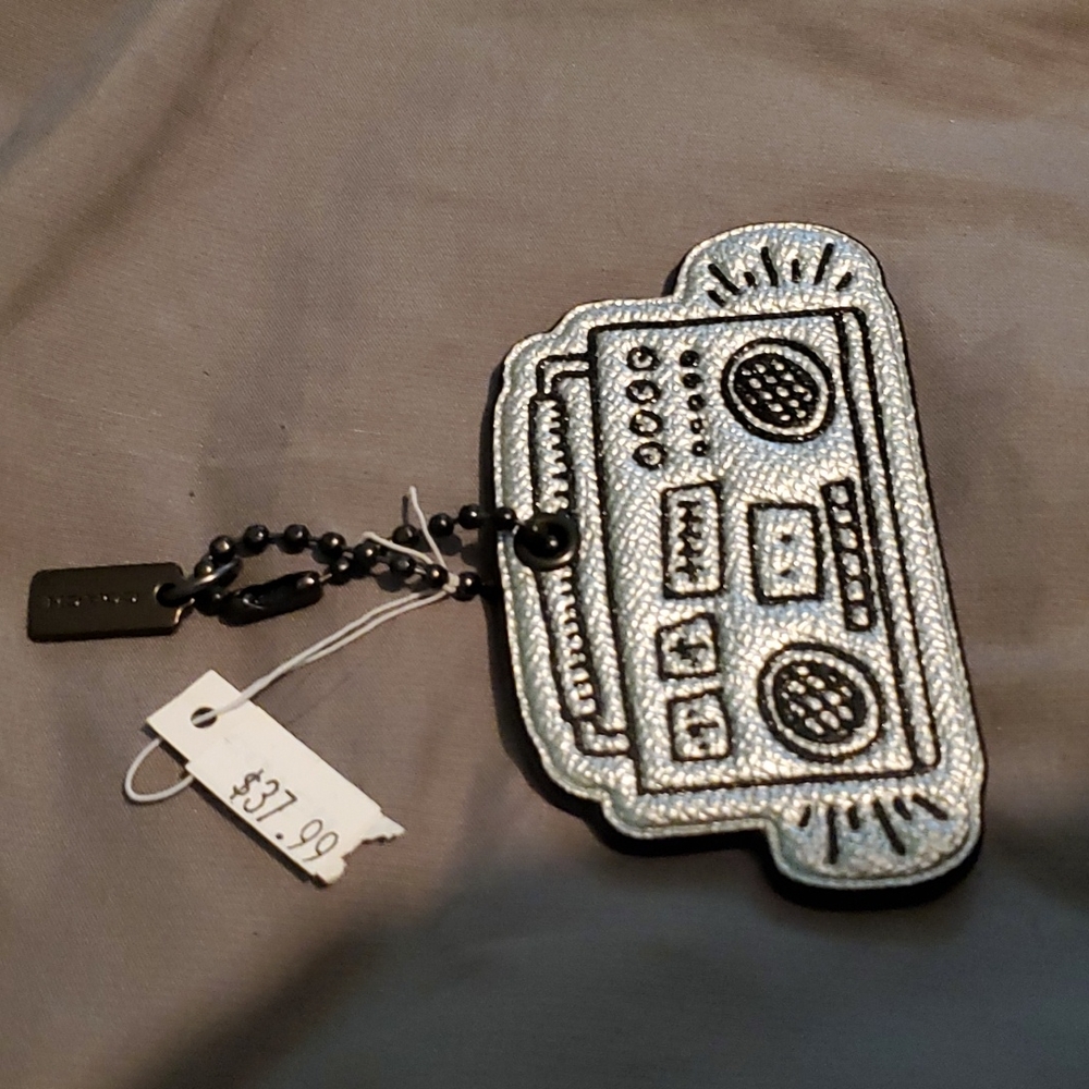 Coach x Keith Haring silver boombox keychain